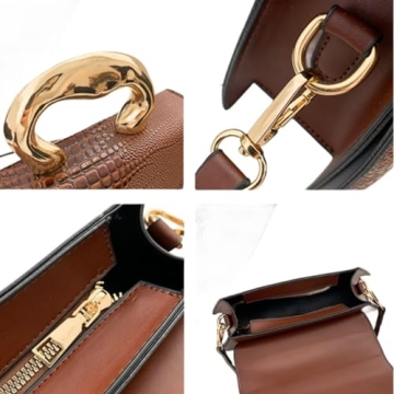 Stylish WIGUYUN Brown Patent Leather Clutch Bag for Women
