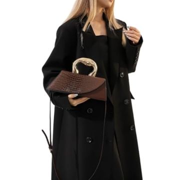 Stylish WIGUYUN Brown Patent Leather Clutch Bag for Women