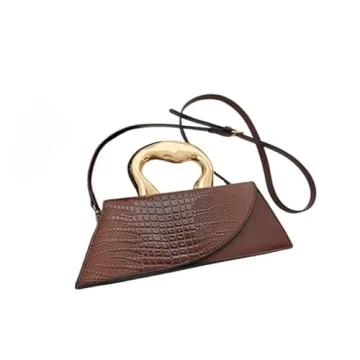 Stylish WIGUYUN Brown Patent Leather Clutch Bag for Women