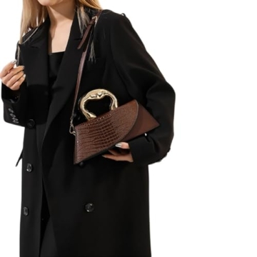 Stylish WIGUYUN Brown Patent Leather Clutch Bag for Women