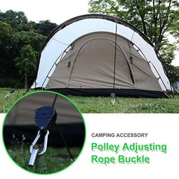 Rope Clip Hanger, 6 Packs 1/8 in Reinforced Adjustable Height Anti-Loose Design Gears Clip for Growing Light Fixtures, Hanging Plants, 8 FT Length 150lbs Weight Capacity