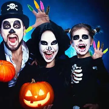 Halloween Witch Fingers 50Pcs Colorful Vampire Martian Fingers Spooky Monster Zombie Fake Finger Nails Prank Props Accessory for Halloween Cosplay Costume Party for Kids Reading Pointers, YEAJOIN