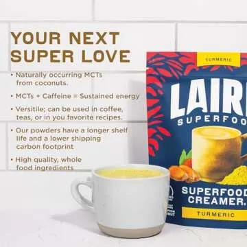 Laird Non-Dairy Superfood Turmeric Coconut Coffee Creamer