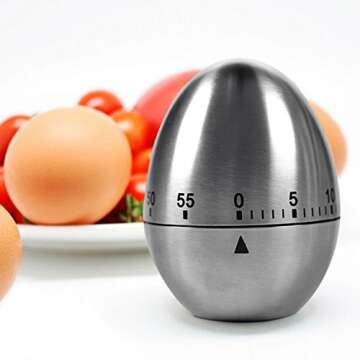 Kitchen Timer Manual, LEMEGO Stainless Steel Mechanical Rotating Visual Countdown Egg Cooking Timer Alarm for Kitchen Baking Sports Kids
