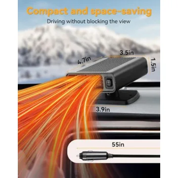 Portable 12V Car Heater with Defrosting and Cooling Functions