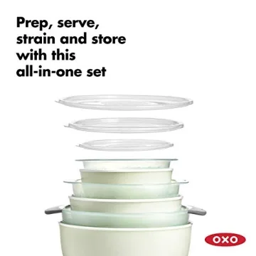 OXO Good Grips Nesting Bowl and Colander Set Sea Glass