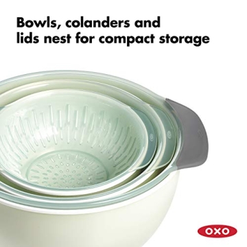 OXO Good Grips Nesting Bowl and Colander Set Sea Glass