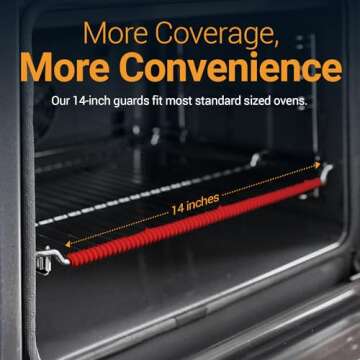 Silicone Oven Guards for Racks by Linda’s Essentials - Heat-Resistant Shield, Prevents Burns & Sca...