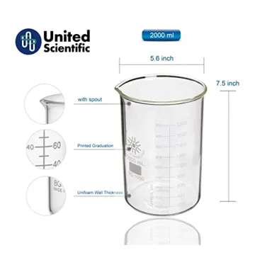 Durable United Scientific Borosilicate Glass Beaker 2000mL