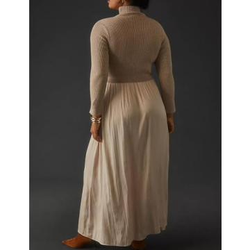 Chic Anoumcy Turtleneck Long Sweater Dress for Women