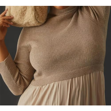 Chic Anoumcy Turtleneck Long Sweater Dress for Women