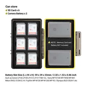 Camera Battery and SD Card Case,Water-Resistant & Shockproof,Camera Battery Holder Storage for Canon LP-E6 Nikon EN-EL15 Sony NP-FZ100 Fujifilm NP-W126S and More