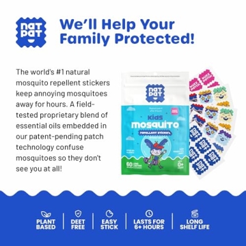 BuzzPatch Mosquito Stickers for Kids - Safe, Natural Protection