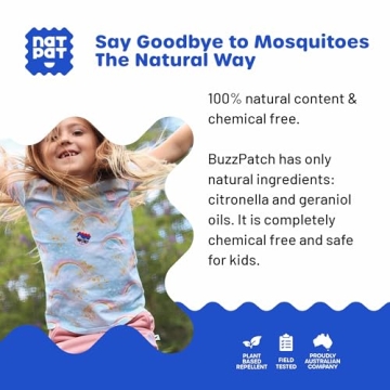 BuzzPatch Mosquito Stickers for Kids - Safe, Natural Protection