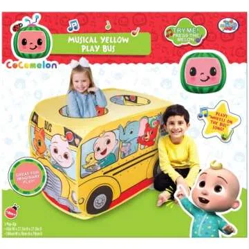 CoComelon Musical Yellow School Bus Pop Up Tent - Fun and Imaginative Play for Ages 3+