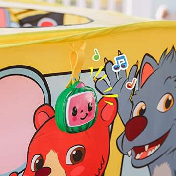 Cocomelon Musical Yellow School Bus Pop Up Tent, Foldable, Imaginative Play, 3+