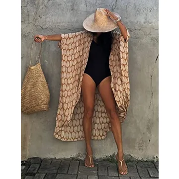 Bsubseach Stylish Leaf Print Beach Cover-Up for Women