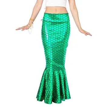 Shiny Mermaid Skirt Costume for Halloween Parties and Events