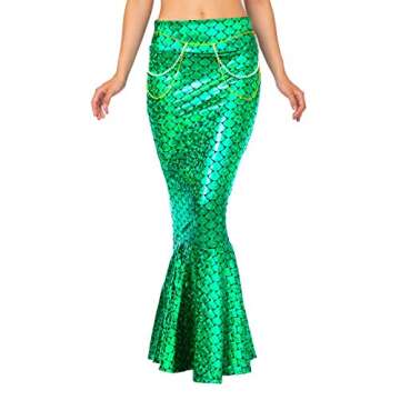 Shiny Mermaid Skirt Costume for Halloween Parties and Events