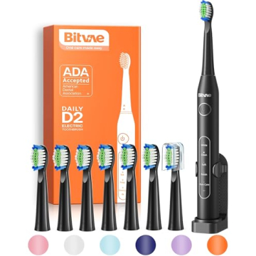 Bitvae Electric Toothbrush for Adults - 5 Modes, 8 Heads, 60-Day Life
