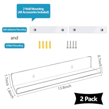 Evron Acrylic Floating Shelves for Kids Books & Decor