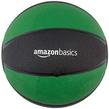 Amazon Basics Weighted Medicine Ball, 4 pounds, Green