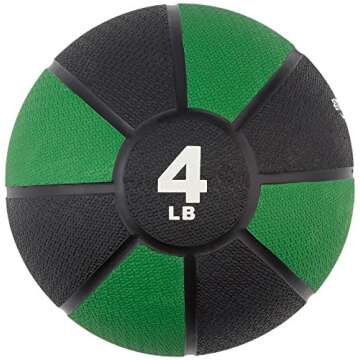 Amazon Basics Weighted Medicine Ball, 4 pounds, Green