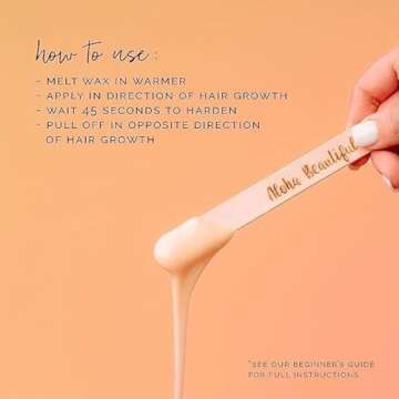 KoluaWax Hard Wax Beads for Hair Removal – Coarse Hair Formula – Face, Brazilian, Underarms, Back Chest, Bikini Waxing – Coconut Colada, 1lb Refill for Wax Warmers & 10 Large Applicator Sticks