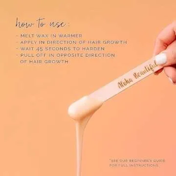 KoluaWax Hard Wax Beads for Hair Removal – Coarse Hair Formula – Face, Brazilian, Underarms, Back Chest, Bikini Waxing – Coconut Colada, 1lb Refill for Wax Warmers & 10 Large Applicator Sticks