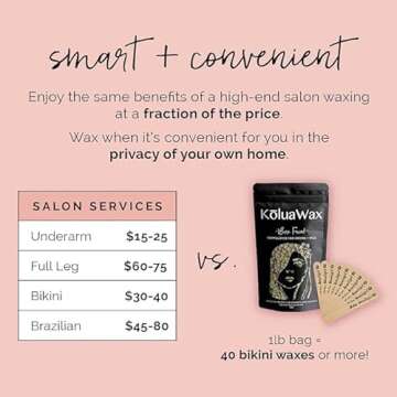 KoluaWax Hard Wax Beads for Hair Removal – Coarse Hair Formula – Face, Brazilian, Underarms, Back Chest, Bikini Waxing – Coconut Colada, 1lb Refill for Wax Warmers & 10 Large Applicator Sticks