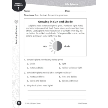 180 Days Science Workbook for 2nd Grade Learning Fun