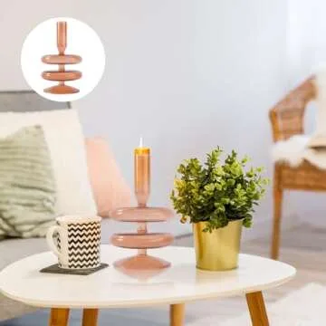 KESYOO Glass Taper Candle Holder - Elegant Home Decor