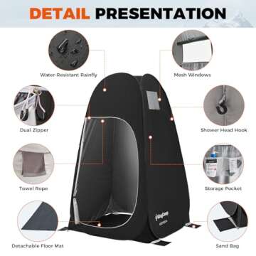 KingCamp Oversize Outdoor Shower Tents for Camping Dressing Room Portable Shelter Changing Room Show...