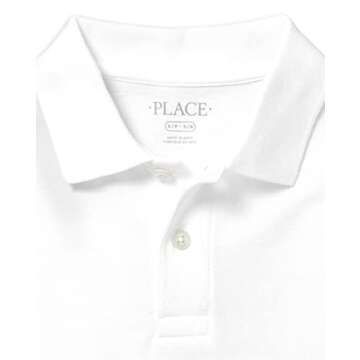 The Children's Place boys Single Long Sleeve Pique Polo, White, Small
