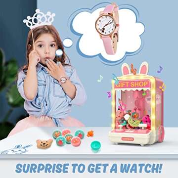 Skirfy Claw Machines for Kids,Kids Toys Mini Vending Machine with Squishy Fidget Toys Girl Toys,Candy Machine with Lights&Watch,Arcade Game Toy,Teen Girl Gift Trendy Stuff,Birthday Gift for Girls 8-10