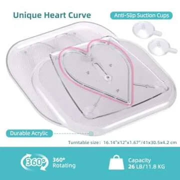 Lazy Susan Turntable Organizers for Refrigerator, 16.14''x12'' Clear Fridge Organizers and Storage for Fridge Cabinet Pantry Countertop Kitchen Elechomes Condiment Organizer, Rectangle, Gift to Mother