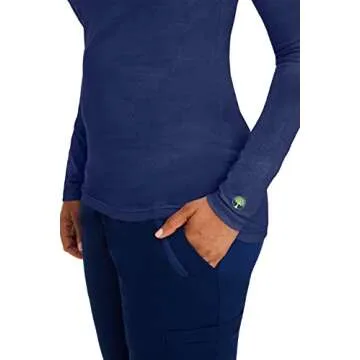Healing Hands Women's Underscrub Soft Knit Melissa Longsleeve Scrub Tee with Breathable & Easy Care Fabric 5047, L, Navy