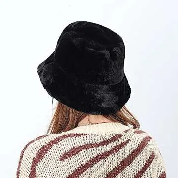 Taidor Fluffy Bucket Hat Stylish Winter Accessory