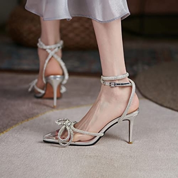 Shop ARQA Rhinestone Bow Heels for Women - Stylish & Elegant