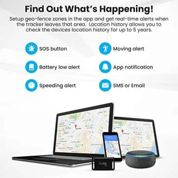 Cube GPS Tracker for Vehicles Assets Kids, Mini GPS Trackers for Dogs, Car Tracker Device: Real Time Worldwide Location SOS Pings Geo-Fencing + Rechargeable Battery Requires Subscription