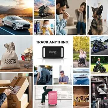 Cube GPS Tracker for Vehicles Assets Kids, Mini GPS Trackers for Dogs, Car Tracker Device: Real Time Worldwide Location SOS Pings Geo-Fencing + Rechargeable Battery Requires Subscription