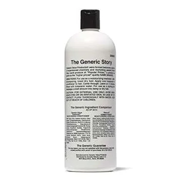 Generic Value Products Moisturizing Conditioner, Protects Against UV Rays, Restores Natural Bounce and Shine, Repairs Damage from Styling, For all Hair Types, 33.8 Oz