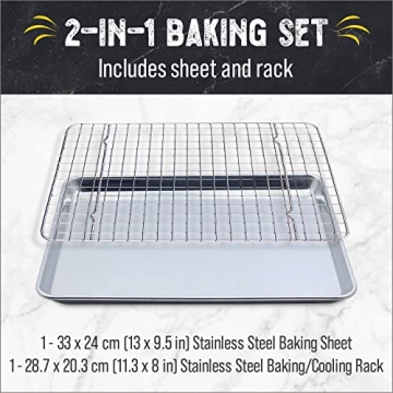Stainless Steel Baking Sheet Set with Cooling Rack