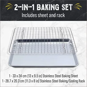 Stainless Steel Baking Sheet Set with Cooling Rack