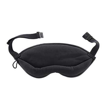 Lewis N. Clark Comfort Eye Mask + Sleep Aid to Block Light for Travel, Airplane, Hotel, Airport, Insomnia + Headache Relief with Adjustable Straps, 2 pack, Black