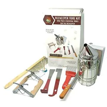 SunVara Bee Keeping Starter Kit Beekeeping Supplies, Bee Keeping Supplies-All Beekeeping Tools Bee Supplies and Equipment, Honey Bee Hive Starter Kit Tools Beekeeping Bee Smoker for Beekeeping