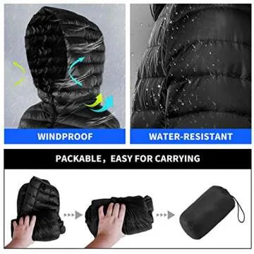 sunseen Women's Ultra Light Packable Hooded Down Coat