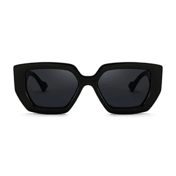 FEISEDY Oversized Square Sunglasses for Women Men Thick Frame Shades B4074
