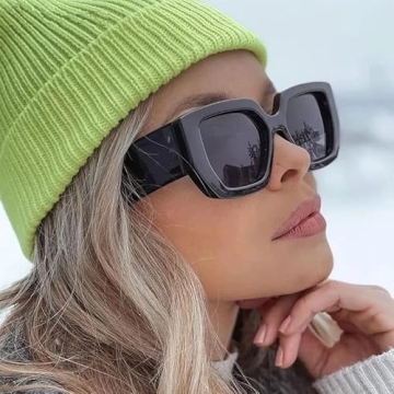 FEISEDY Oversized Square Sunglasses for Women Men Thick Frame Shades B4074