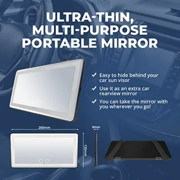 Revolutionary Car Visor Vanity Mirror with LED Lights